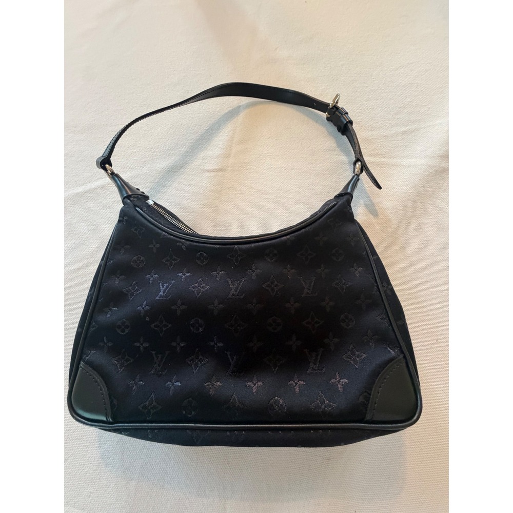 Louis Vuitton Monogram Mini Lin Lucille PM Black Canvas Leather Shoulder Bag